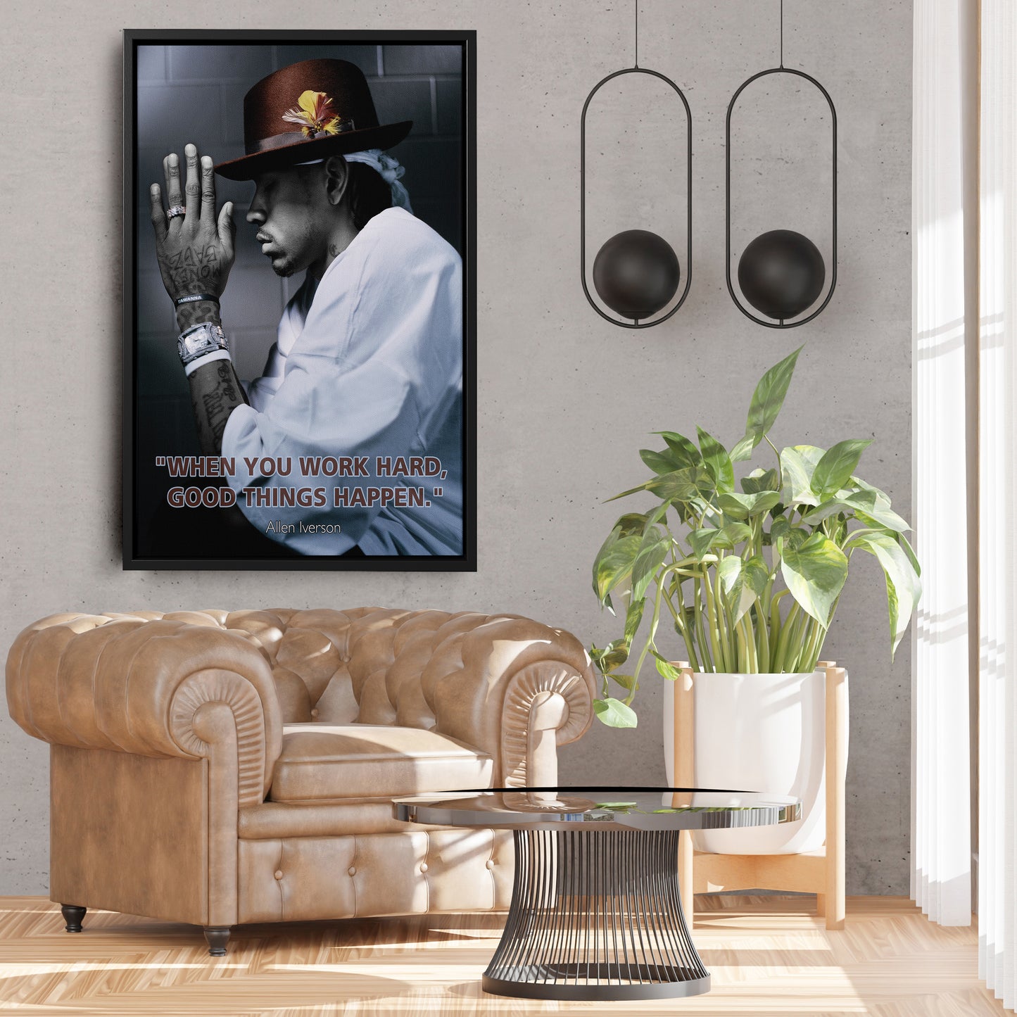 Allen Iverson NBA Quote Canvas Wall Art - Framed Home Decor