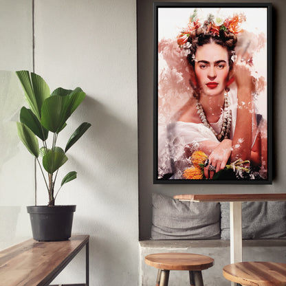 Frida Kahlo Floral Canvas Wall Art – Creative Painter's Decor