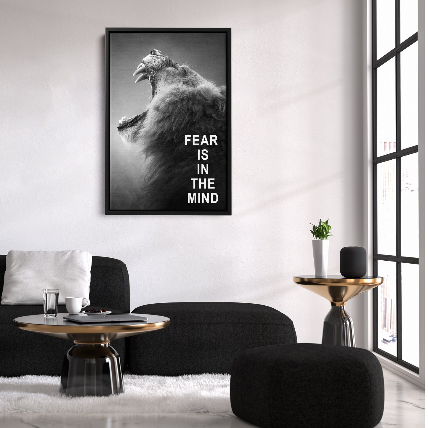 Lion Motivational Quote Canvas Wall Art Decor - Inspirational Wall Art for Home