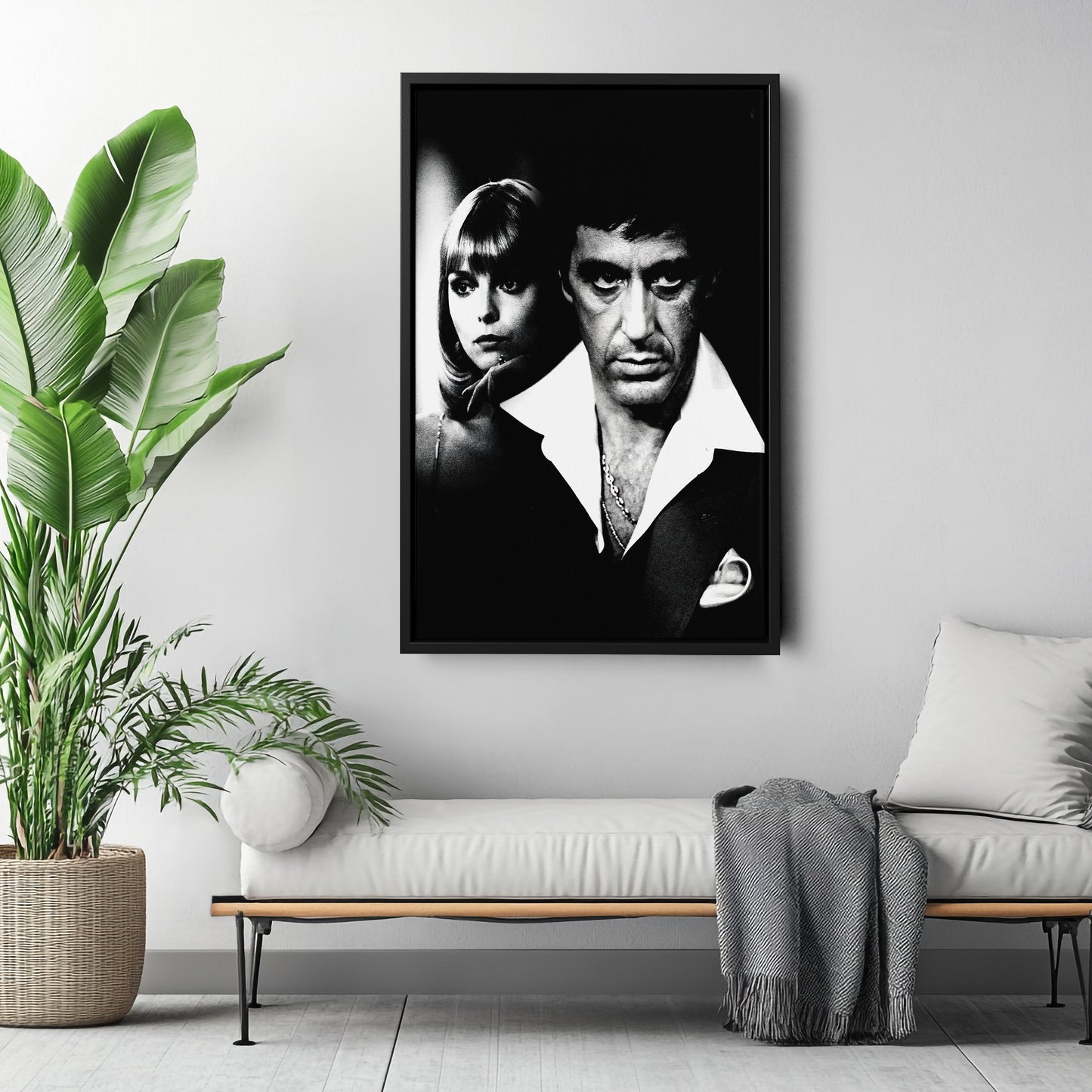 Scarface Poster Black and White Canvas Wall Art Home Decor Framed Art
