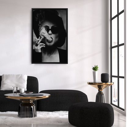 Fight Club Marla Singer Smoking Canvas Wall Art – Movie Scene Poster