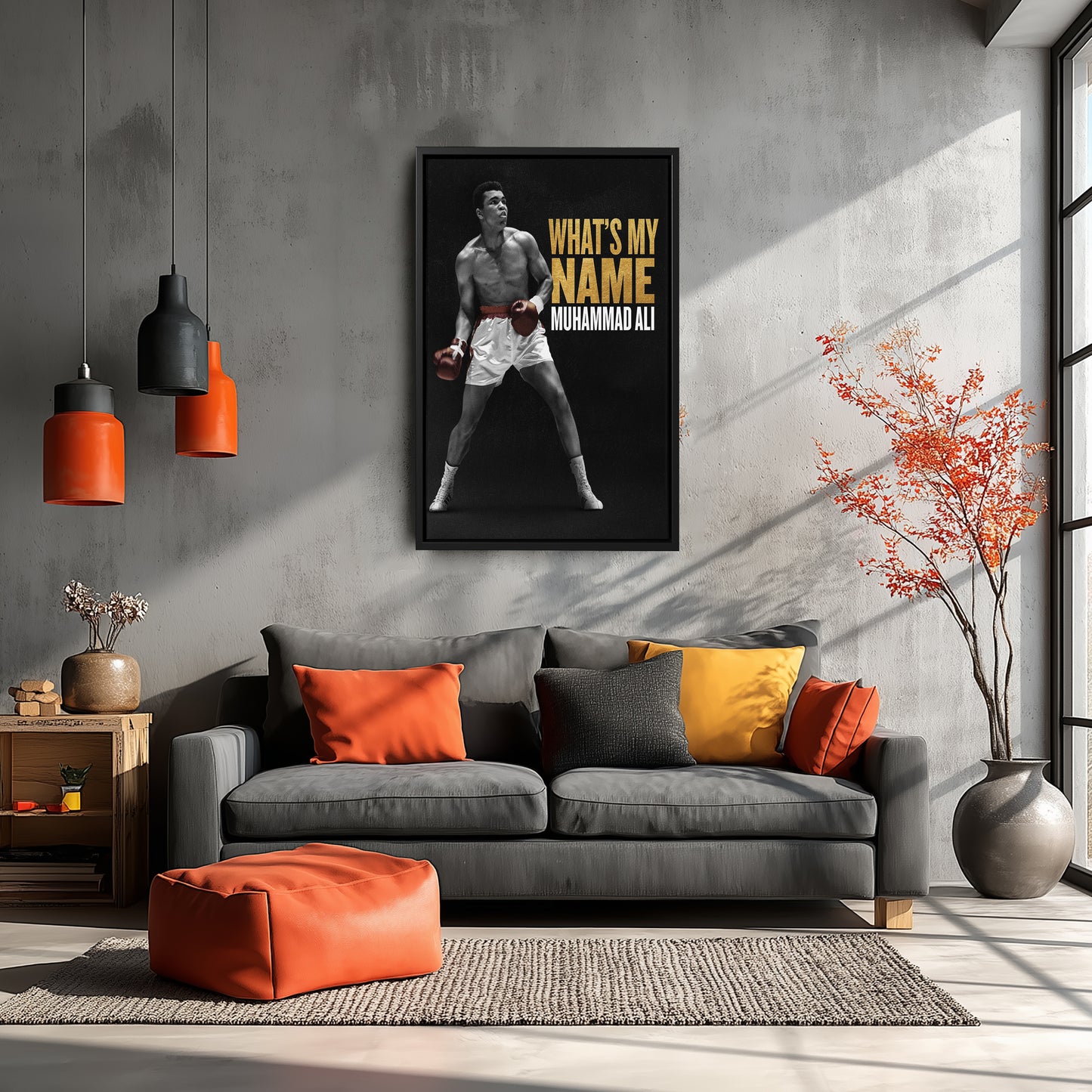 Muhammad Ali What is My Name Canvas Art – Boxing Legend Quote Decor