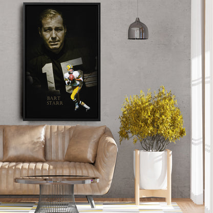Bart Starr Green Bay Packers NFL Legend Canvas Art – Football Wall Decor