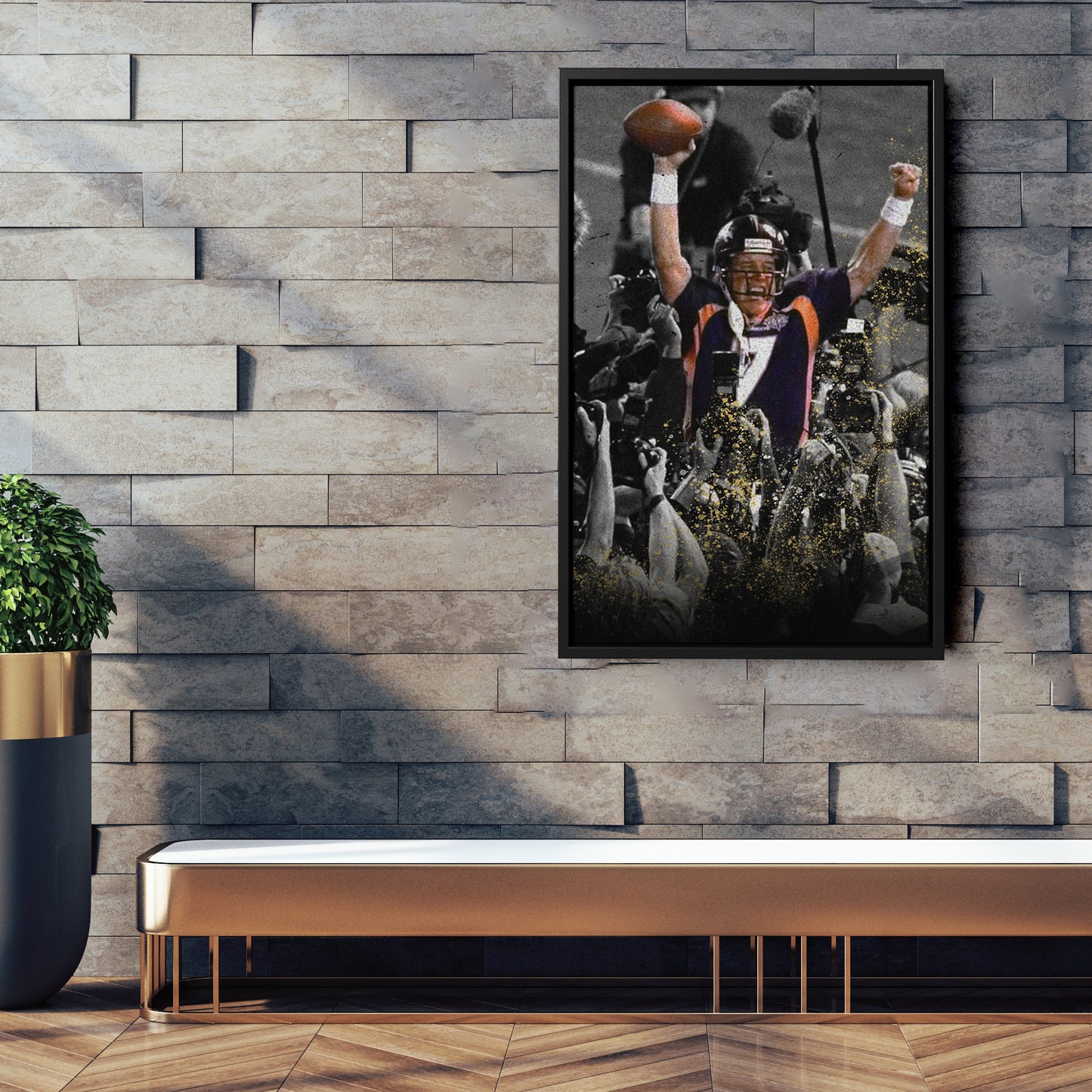 Elway’s Helicopter Run Denver Broncos Canvas Wall Art Decor - NFL Iconic Play Art
