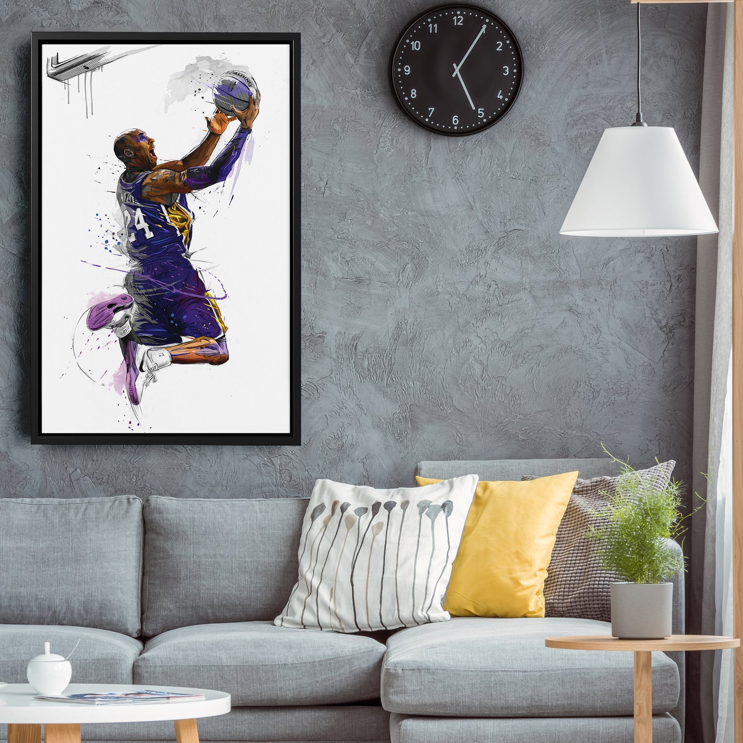 Kobe Bryant Basketball Player Canvas Wall Art – Legendary NBA Poster