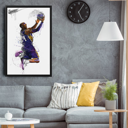Kobe Bryant Basketball Player Canvas Wall Art – Legendary NBA Poster