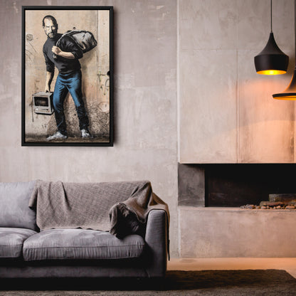 Banksy 'Steve Jobs' Canvas Print - Framed Wall Art