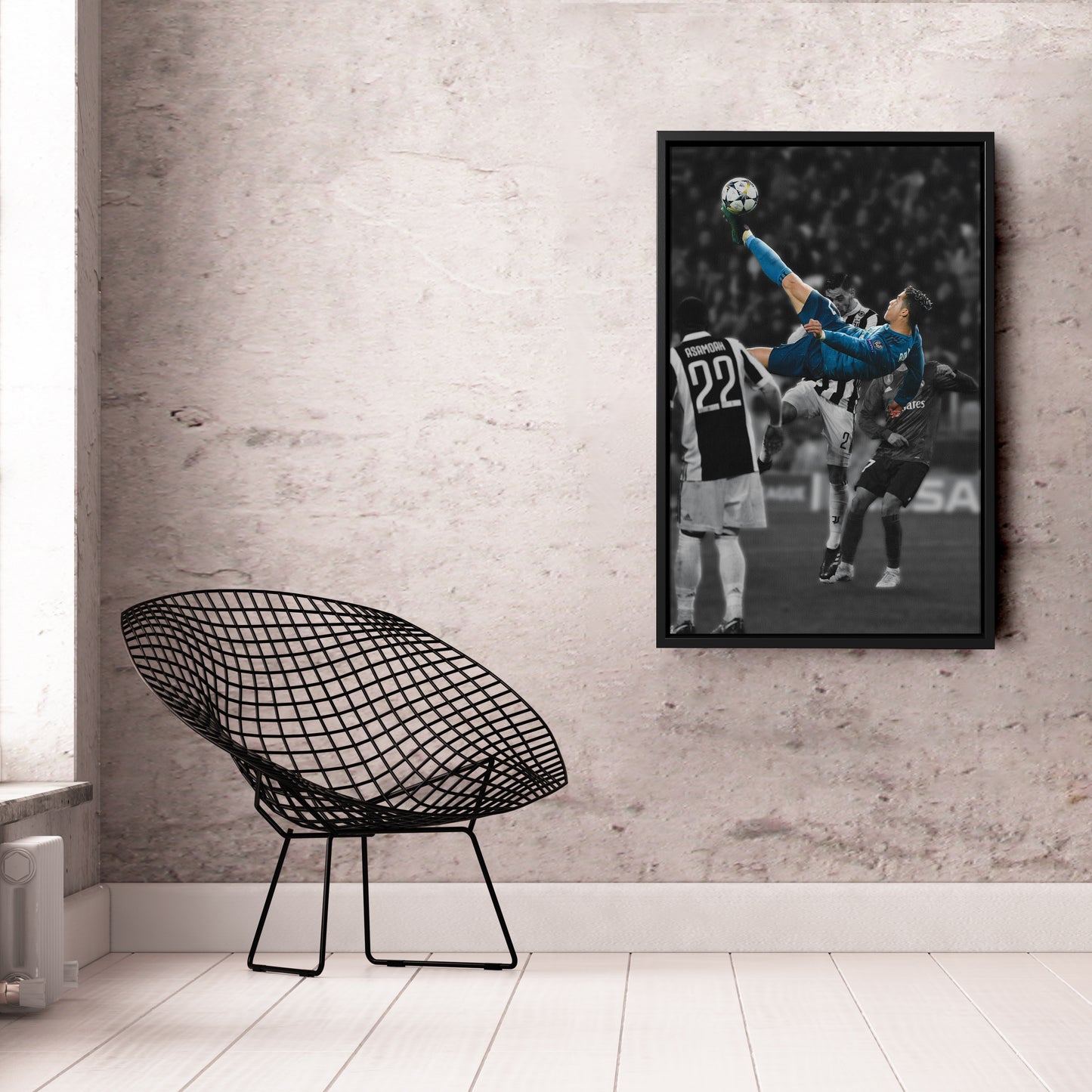 Cristiano Ronaldo Overhead Kick vs Juventus Canvas Wall Art Decor - Iconic Soccer Art