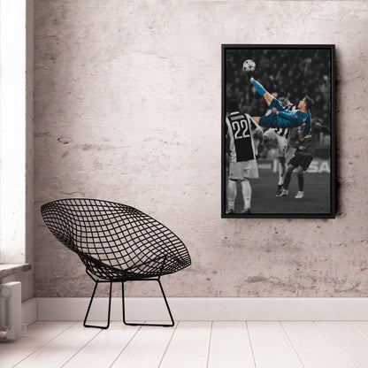 Cristiano Ronaldo Overhead Kick vs Juventus Canvas Wall Art Decor - Iconic Soccer Art