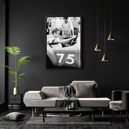 James Dean Car Retro Canvas Wall Art – Hollywood Movie Icon Decor