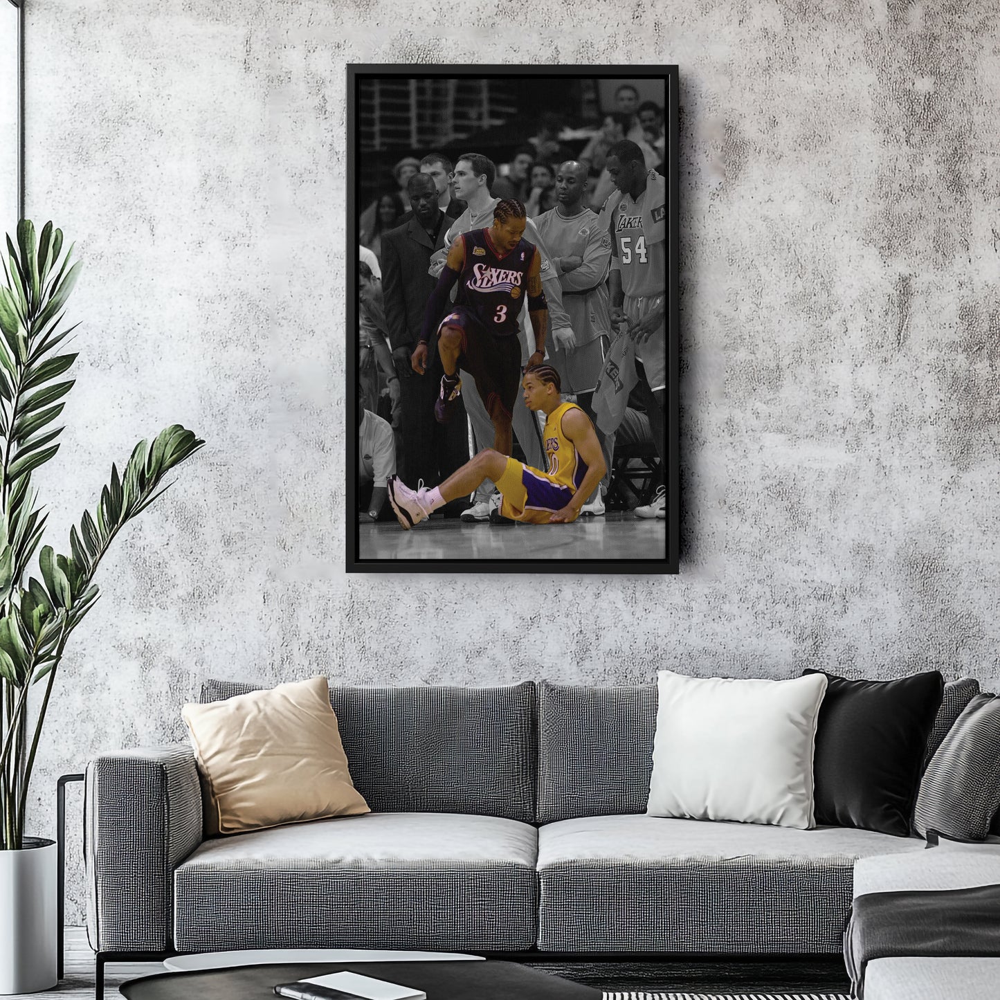 Allen Iverson Step Over Tyronn Lue NBA Finals Canvas Wall Art Decor - Basketball Legends