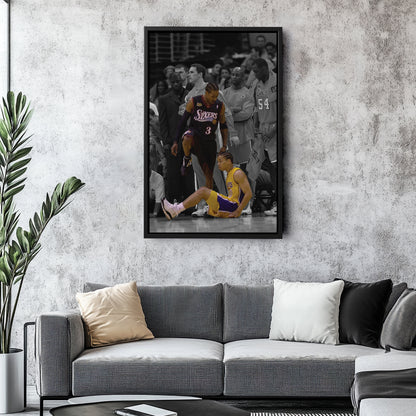 Allen Iverson Step Over Tyronn Lue NBA Finals Canvas Wall Art Decor - Basketball Legends