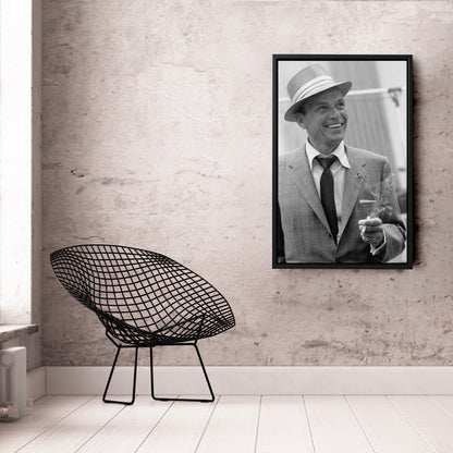 Frank Sinatra Smoking Canvas Wall Art – Classic Music Legend Home Decor