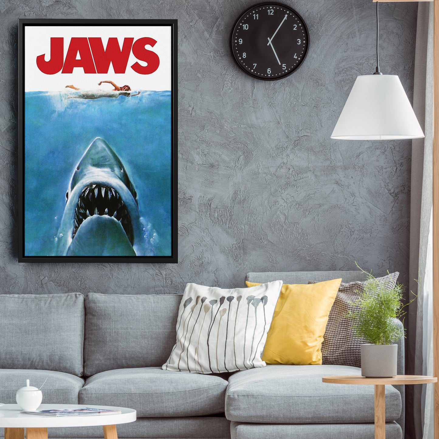 The Jaws Movie Poster Canvas Art - Classic Horror Wall Decor Print