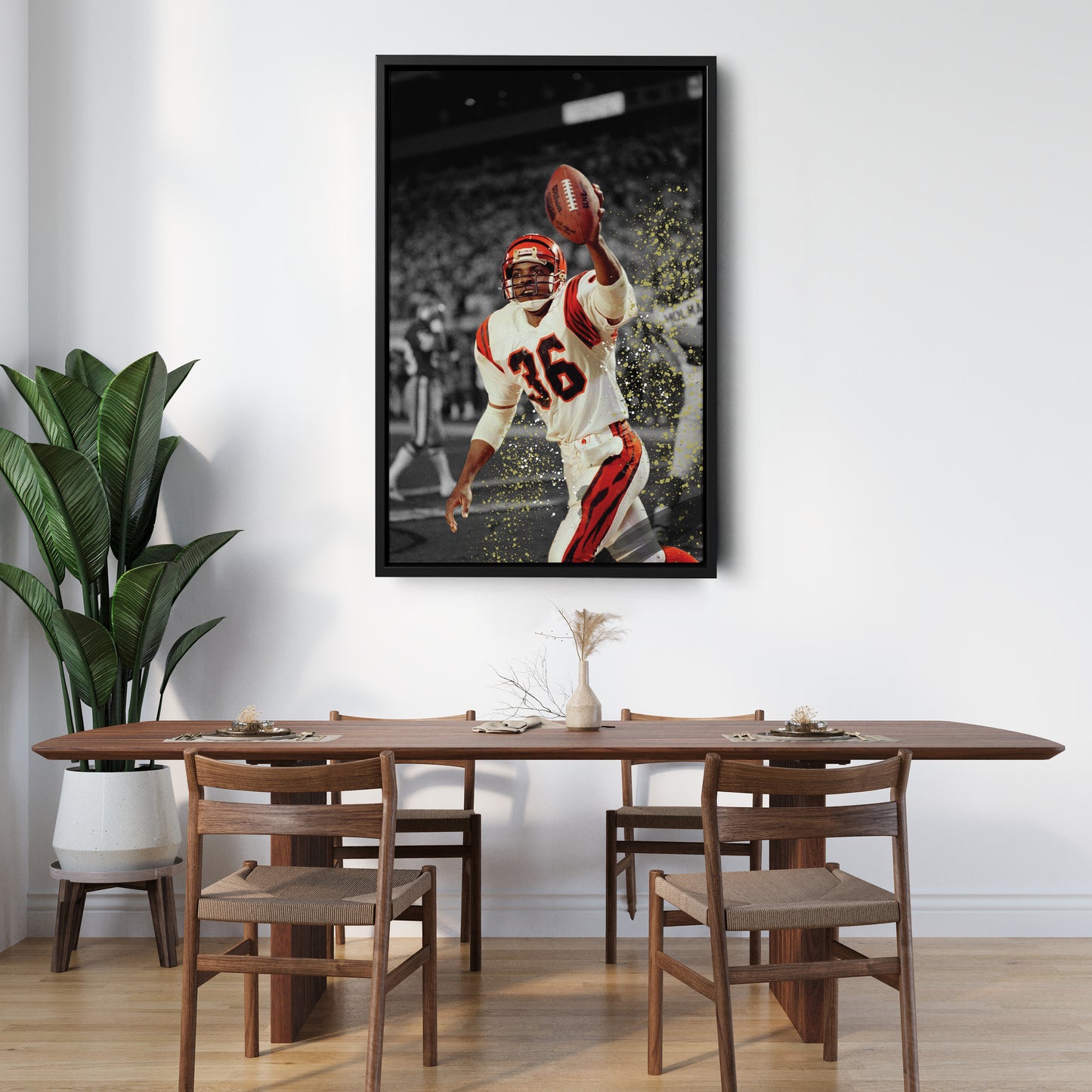 Jennings’ Kickoff Return Cincinnati Bengals Canvas Wall Art Decor - NFL Highlight Art
