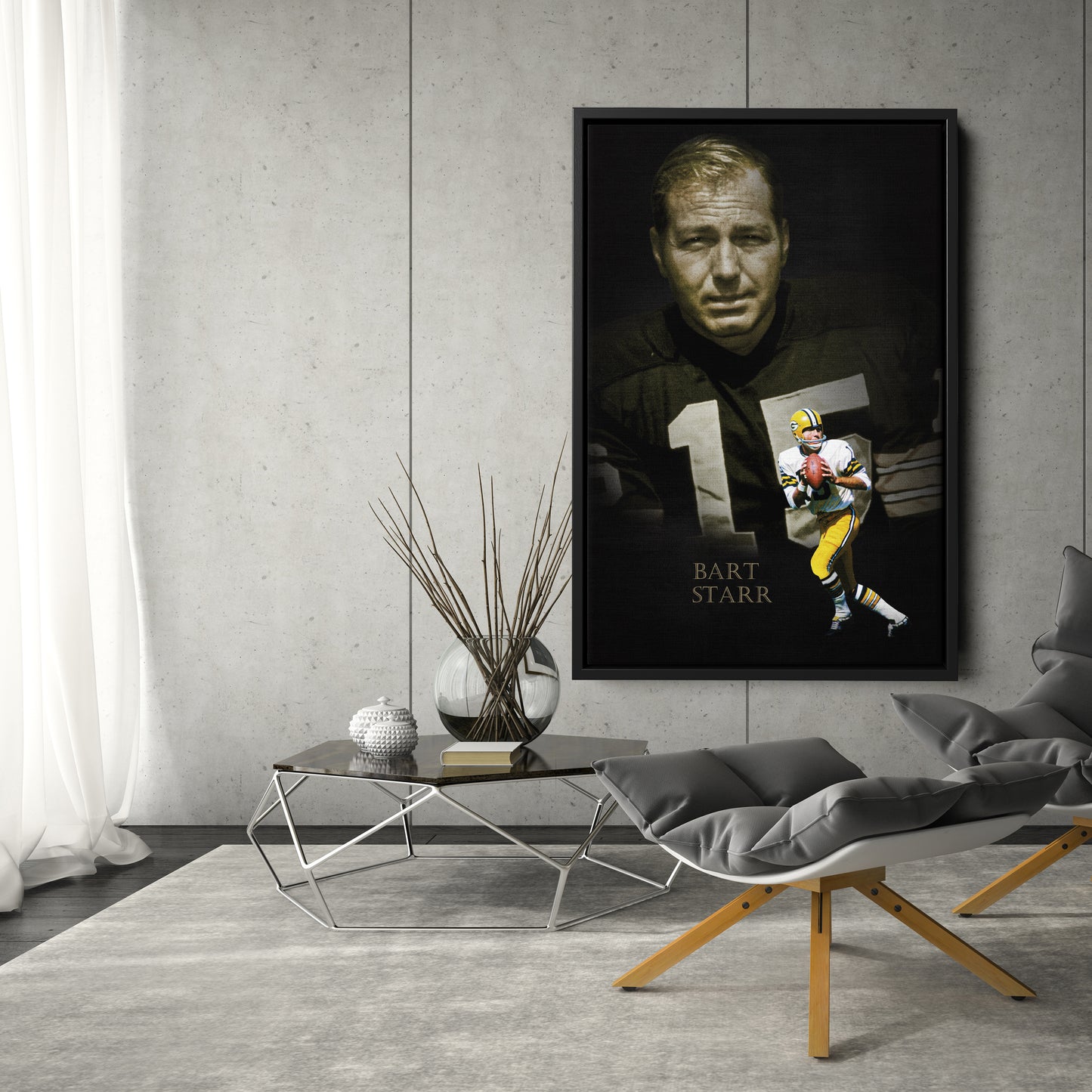 Bart Starr Green Bay Packers NFL Legend Canvas Art – Football Wall Decor