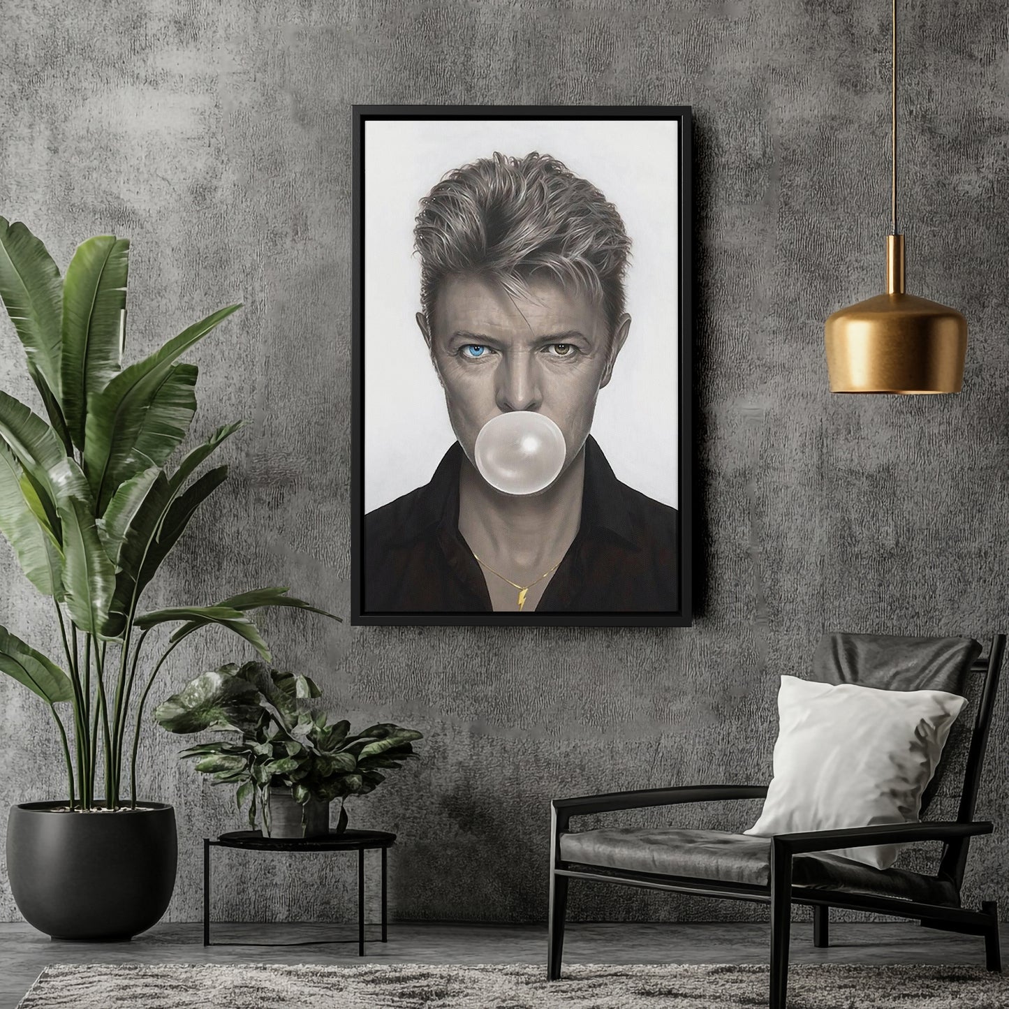 David Bowie Poster Chewing Gum Canvas Wall Art Home Decor Framed Art
