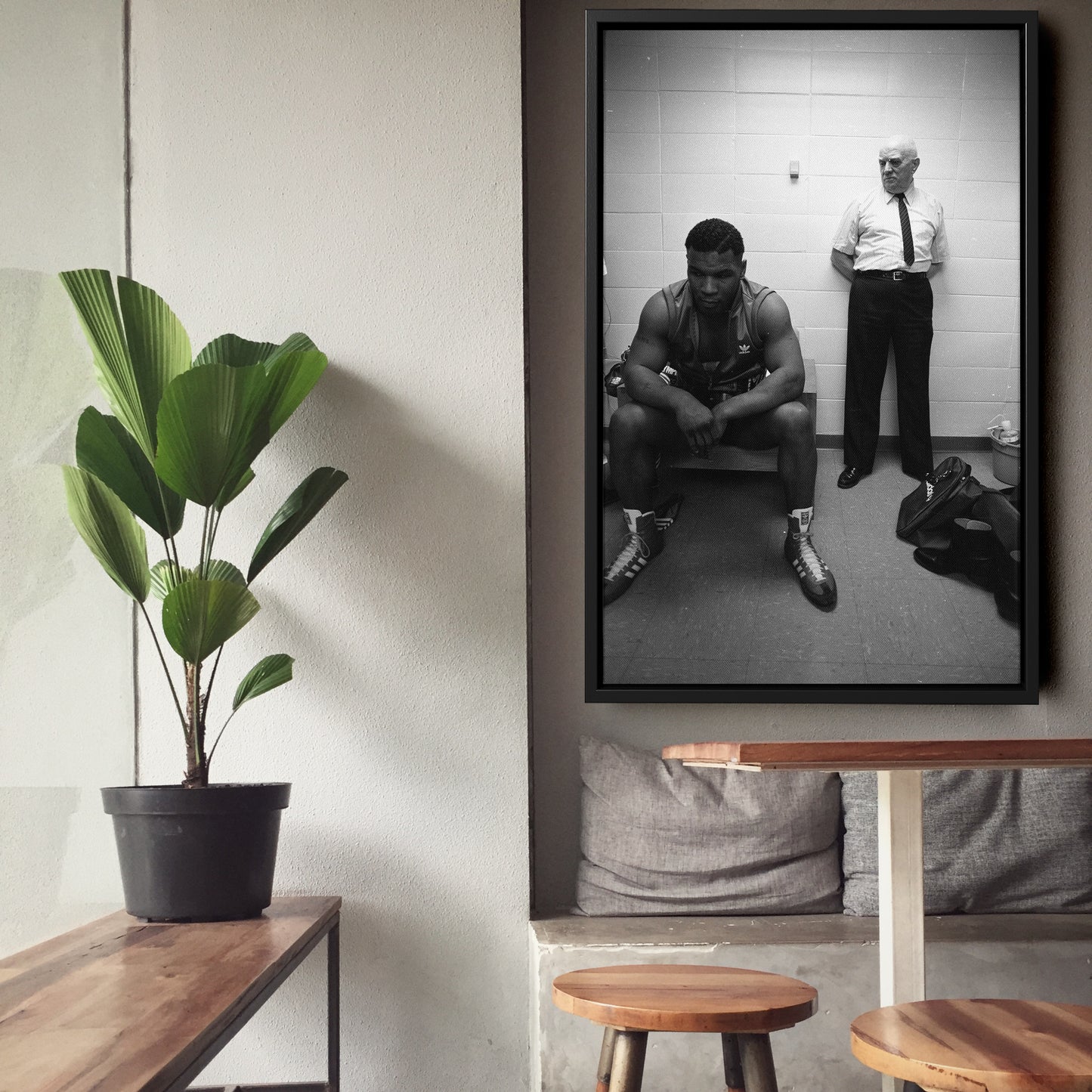 Mike Tyson Boxing Black and White Canvas Art – Boxing Champion Decor