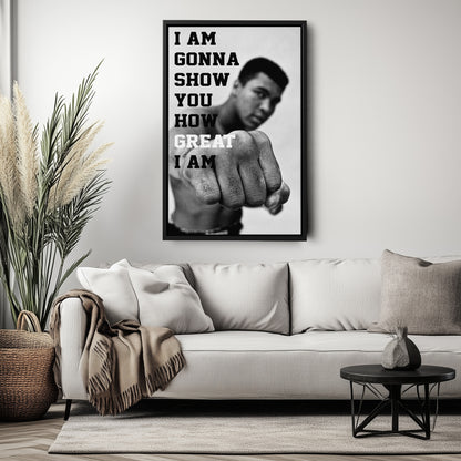 Muhammad Ali Quote Canvas Wall Art – Boxing Icon Decor