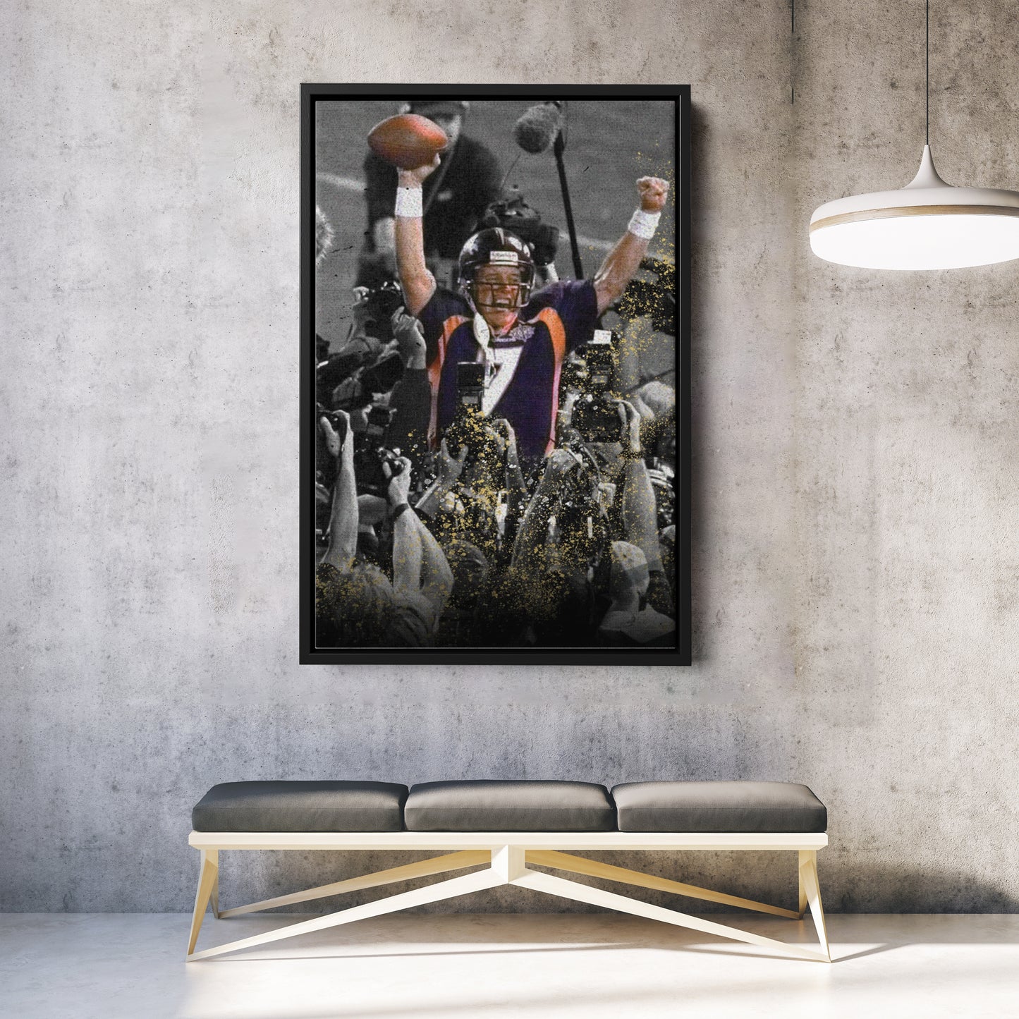 Elway’s Helicopter Run Denver Broncos Canvas Wall Art Decor - NFL Iconic Play Art