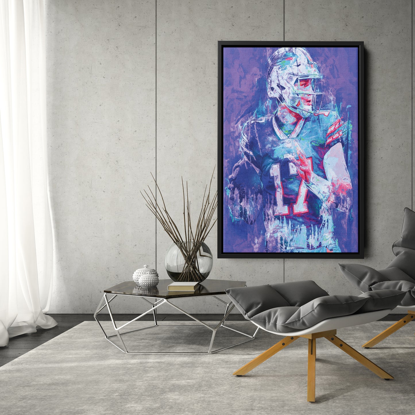 Josh Allen Buffalo Bills Canvas Wall Art – Football Quarterback Decor