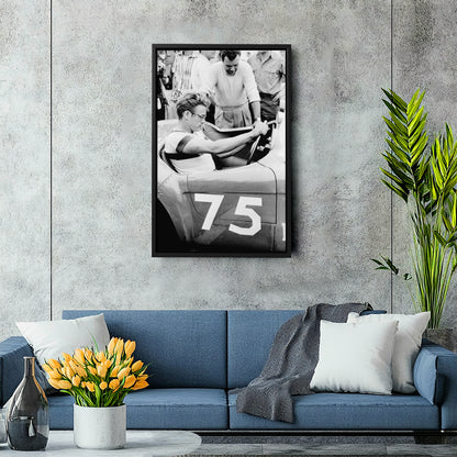 James Dean Car Retro Canvas Wall Art – Hollywood Movie Icon Decor