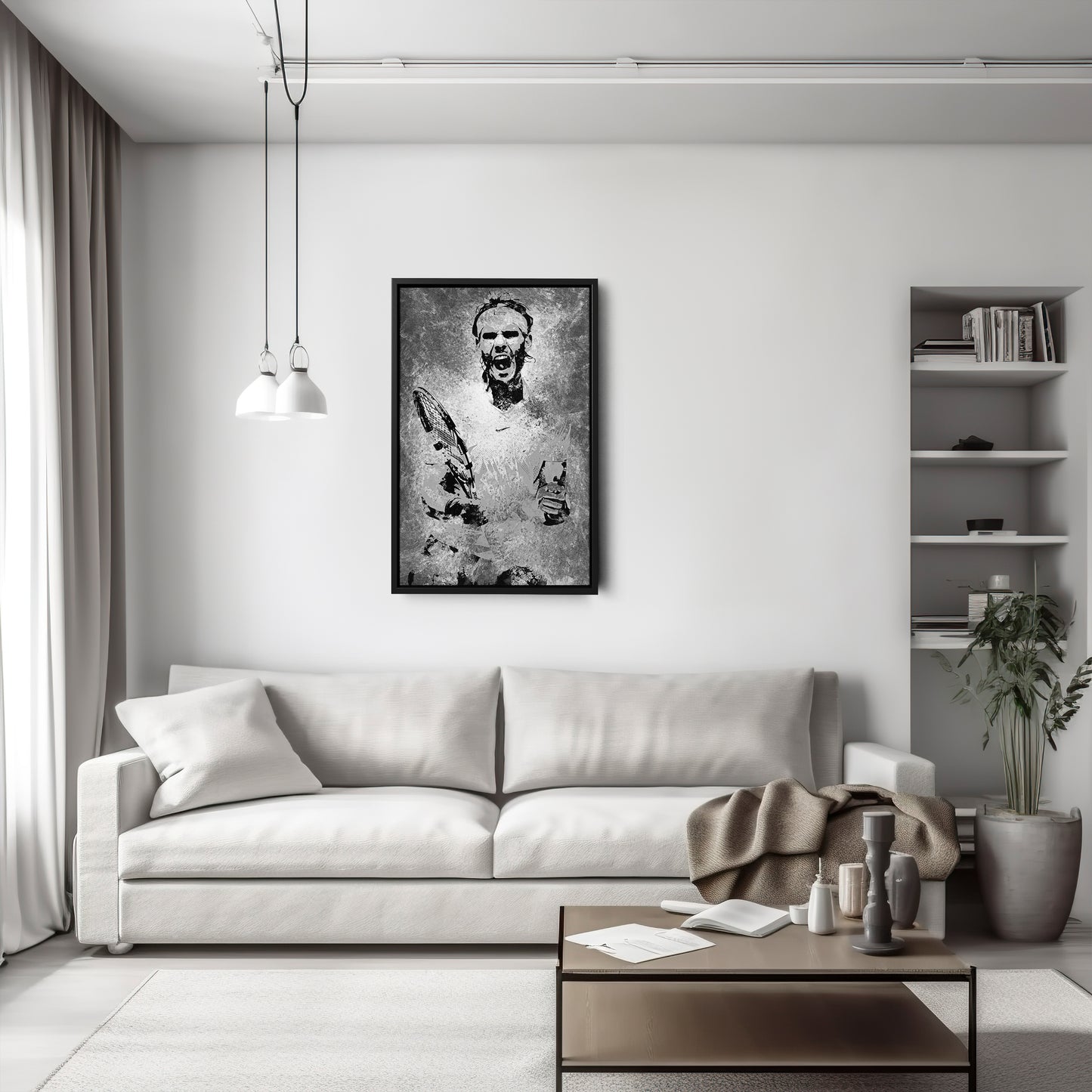 Rafael Nadal Tennis Canvas Art – Grunge Texture Sports Legend Decor