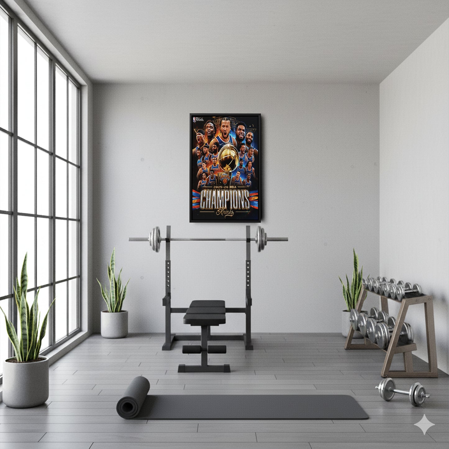 New York Knicks 2025-26 NBA Champions Canvas Print Basketball Wall Art Decor