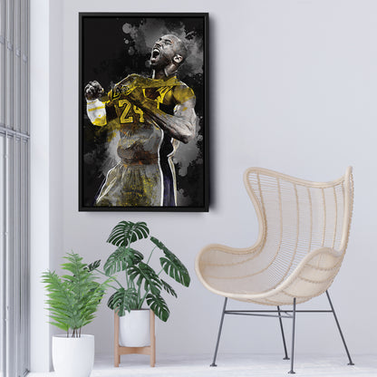 Kobe Bryant Splash Effect Canvas Wall Art – Legendary NBA Action