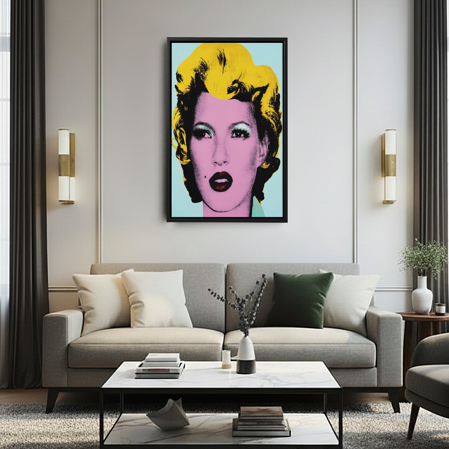 Kate Moss Pop Art Canvas Wall Art – Iconic Supermodel Print