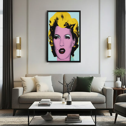 Kate Moss Pop Art Canvas Wall Art – Iconic Supermodel Print