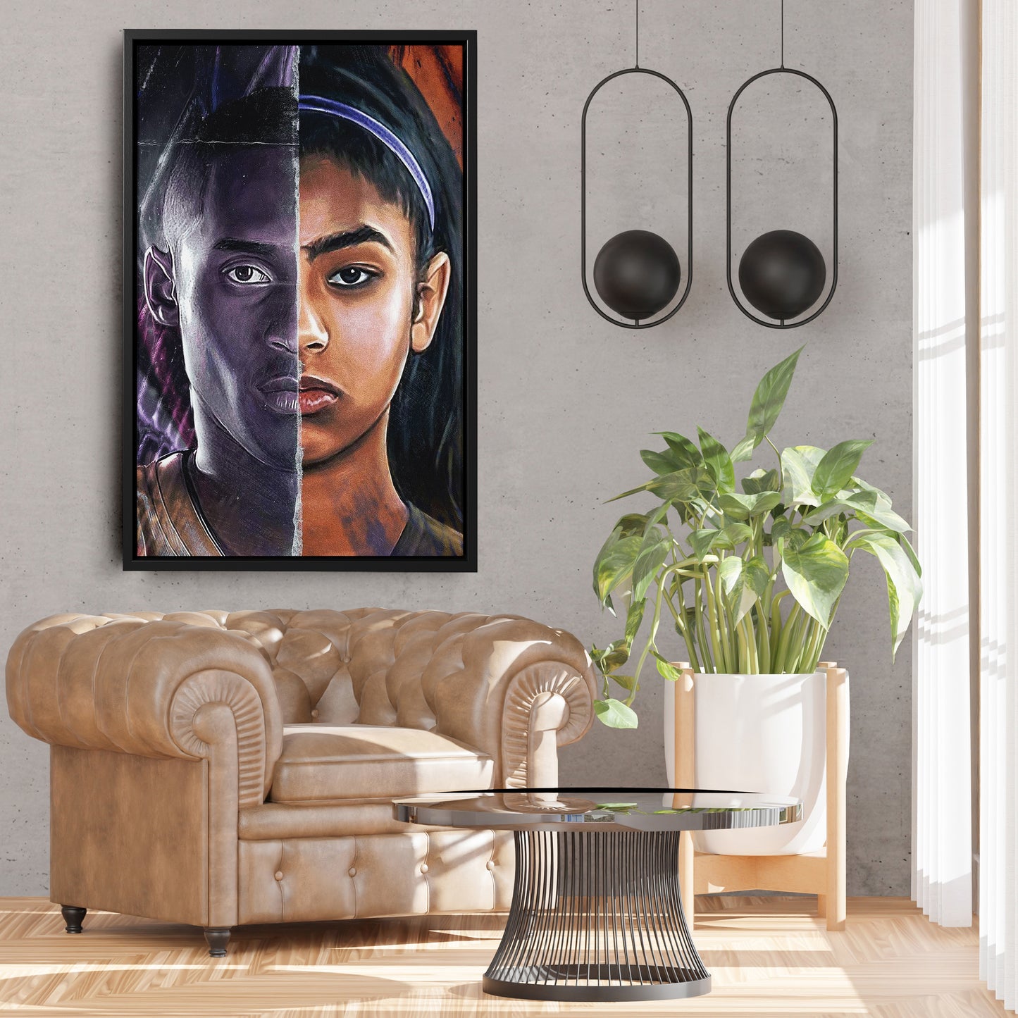 Kobe Gianna Canvas Wall Art – Mamba Legacy Family Print