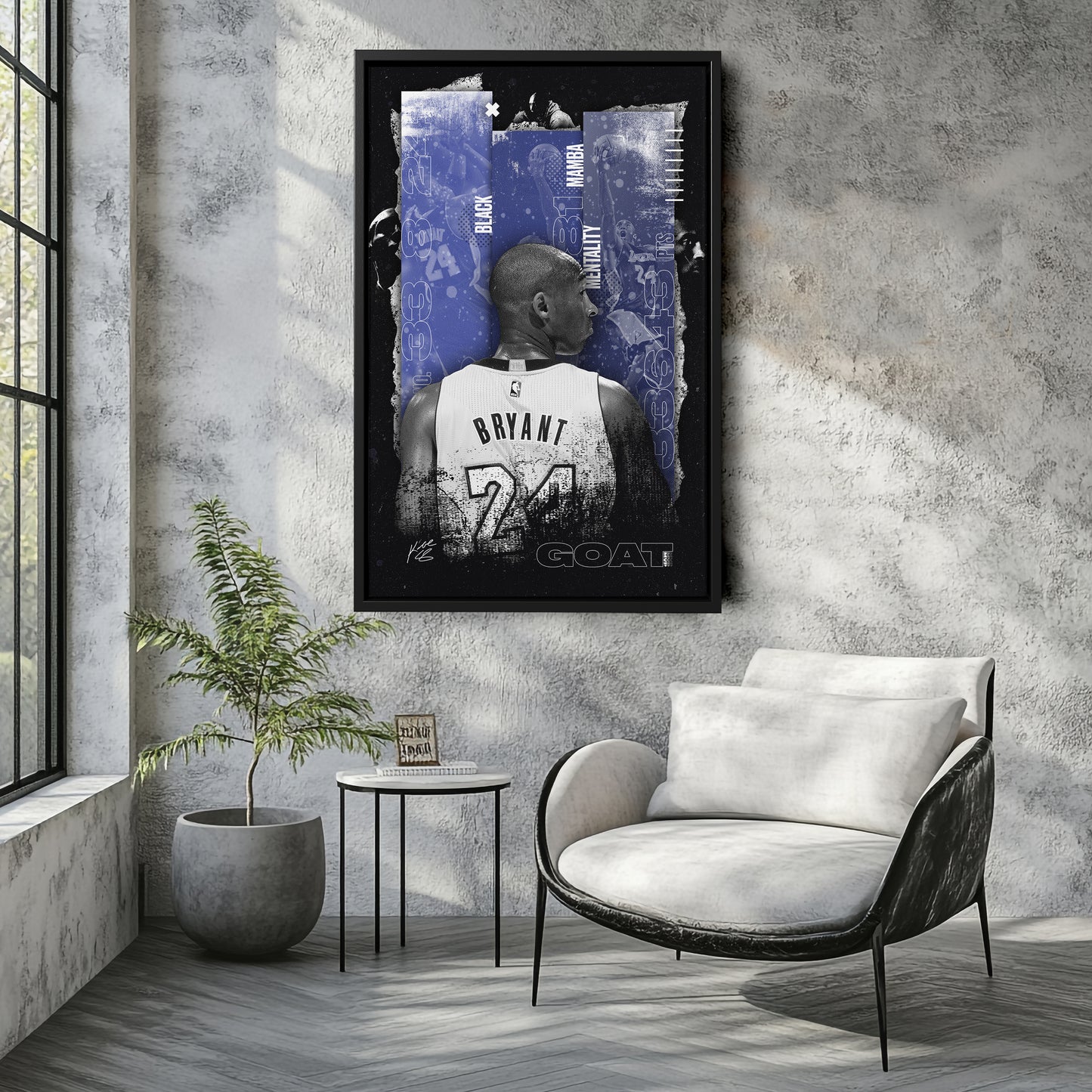 Black Mamba Mentality Kobe Bryant Canvas Art – Inspirational Wall Decor