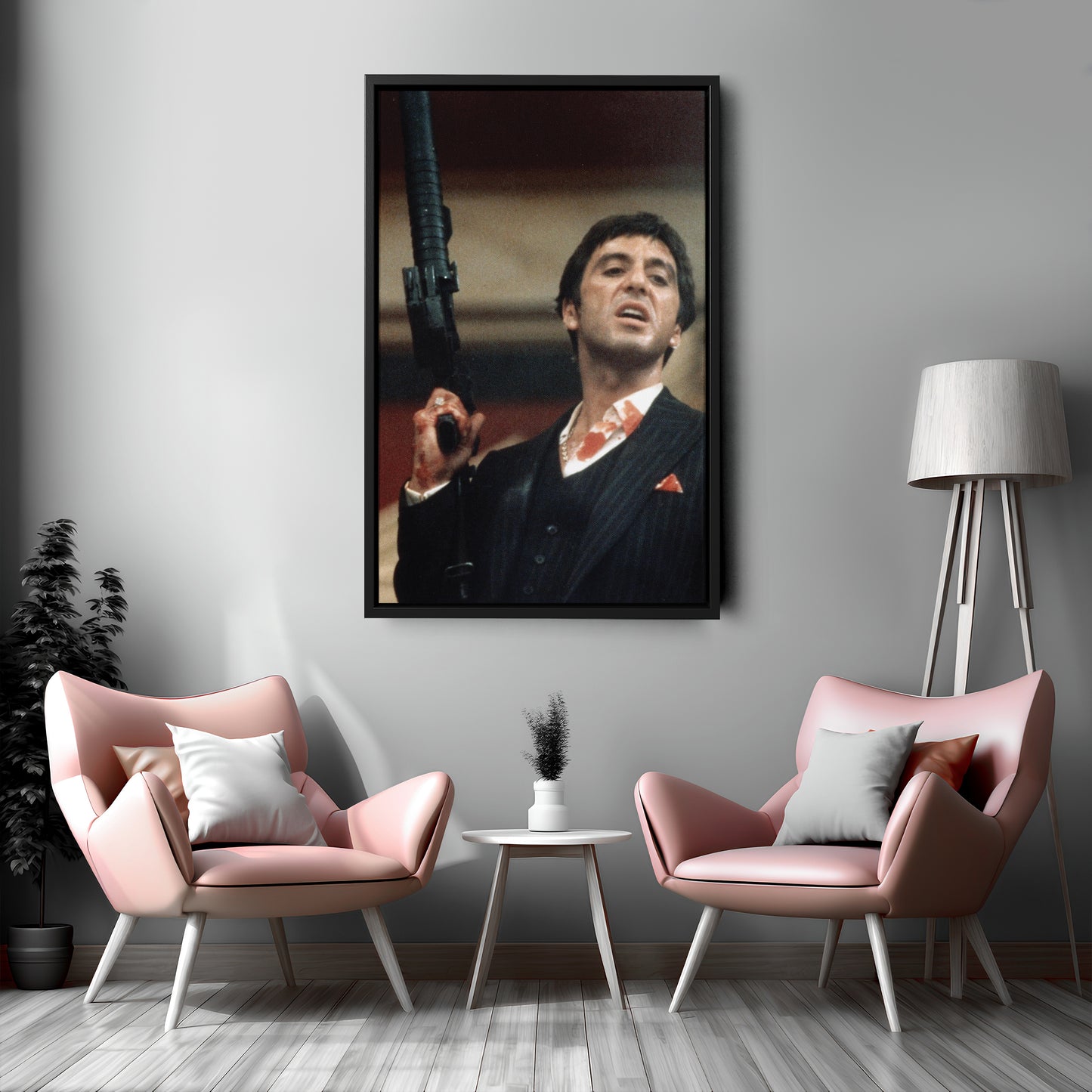Scarface Poster – Al Pacino with Gun Canvas Wall Art Home Decor
