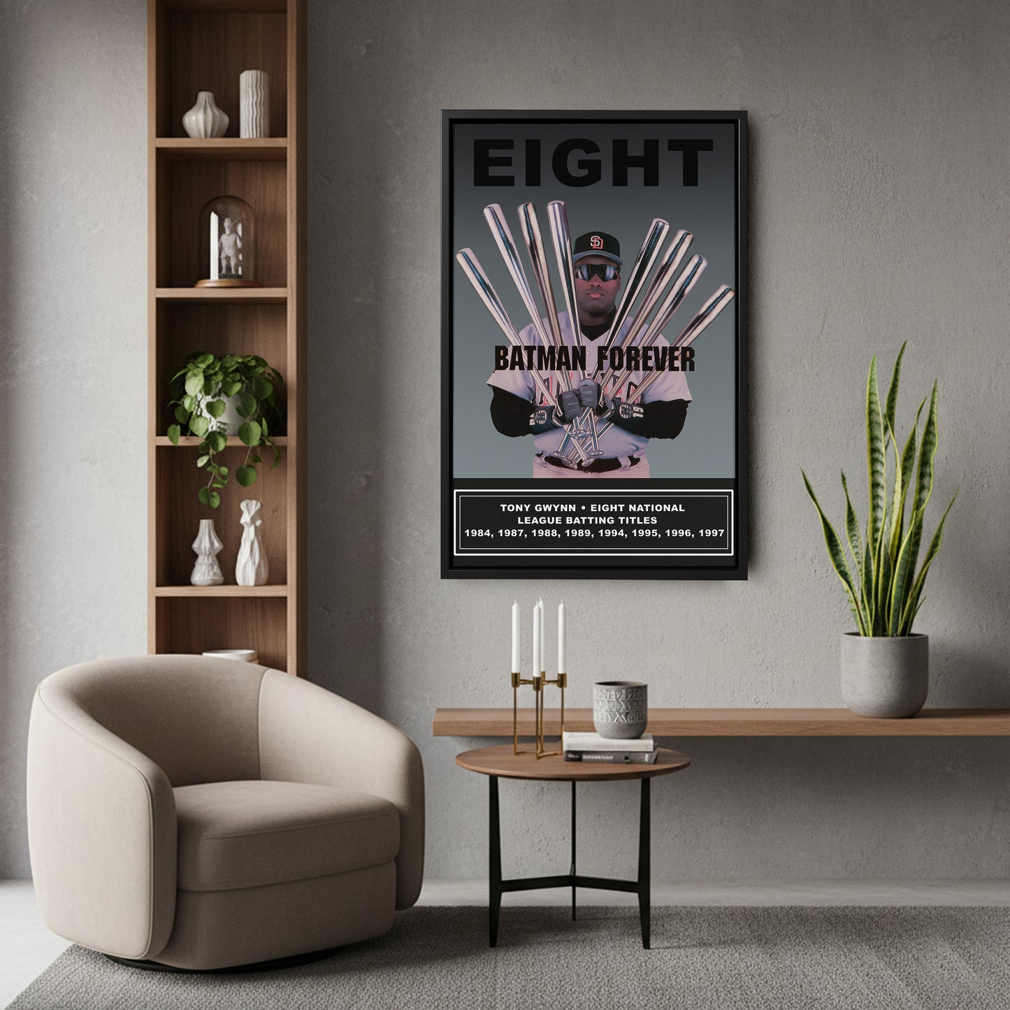 Tony Gwynn 8 N.L. Batting Titles Canvas Art - MLB Sports Home Decor