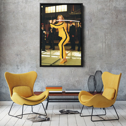 Kill Bill Uma Thurman Movie Scene Canvas Wall Art – Cinematic Action Poster