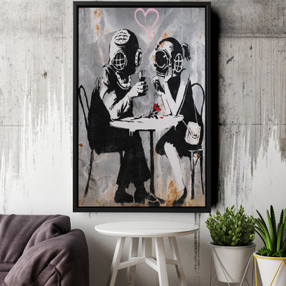 Banksy 'Love Mask' Canvas Print - Framed Wall Art