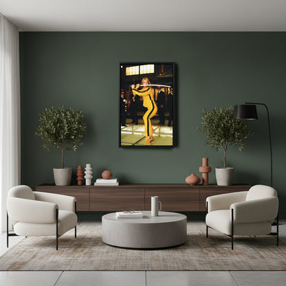Kill Bill Uma Thurman Movie Scene Canvas Wall Art – Cinematic Action Poster
