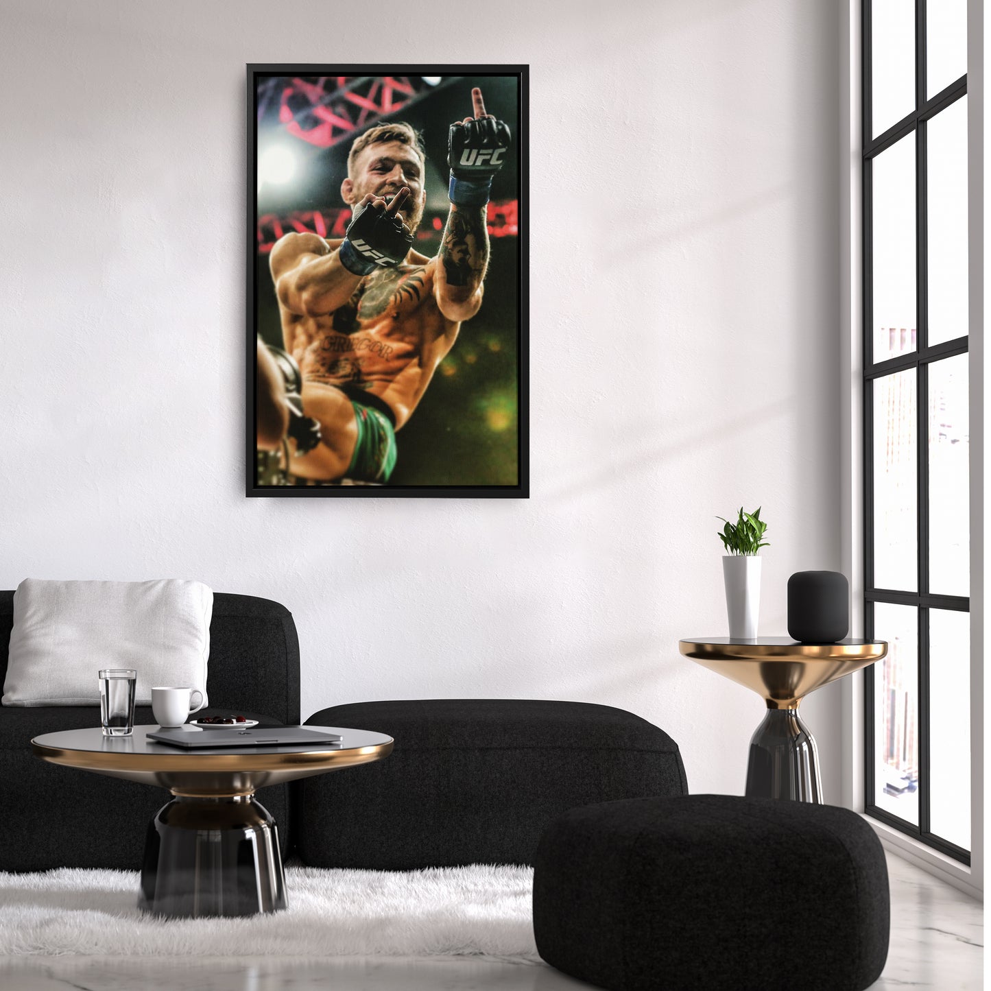 Conor McGregor Middle Finger Canvas Wall Art Decor - Bold UFC Art