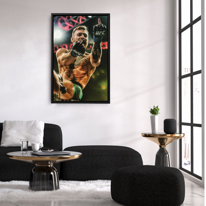 Conor McGregor Middle Finger Canvas Wall Art Decor - Bold UFC Art