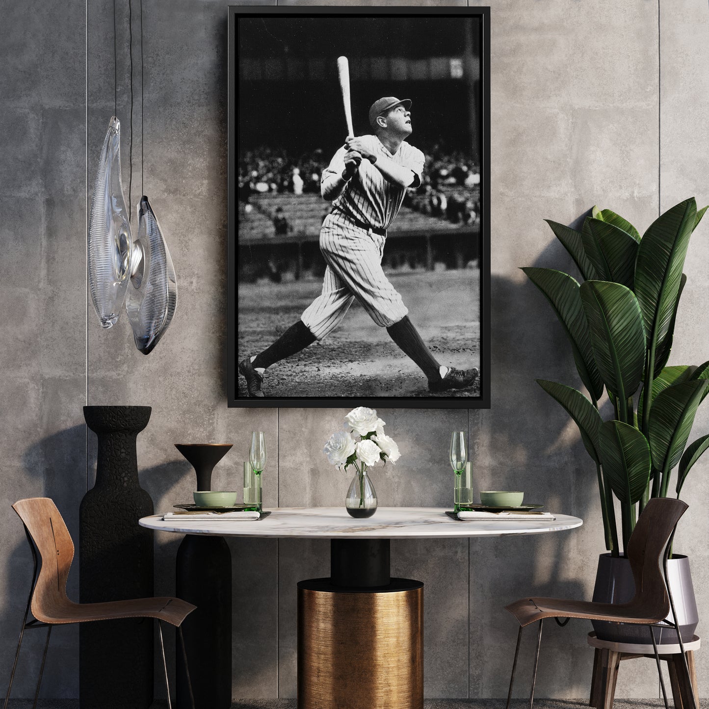 Babe Ruth Classic Baseball Vintage Canvas Wall Art Decor - Timeless Sports Art