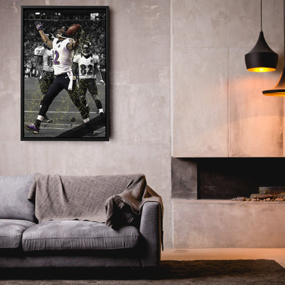 The Mile High Miracle Canvas Art - NFL Ravens vs. Broncos Wall Decor