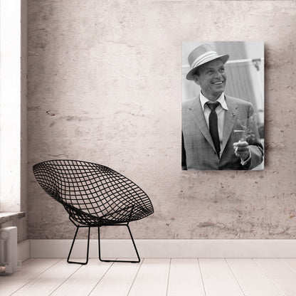Frank Sinatra Smoking Canvas Wall Art – Classic Music Legend Home Decor