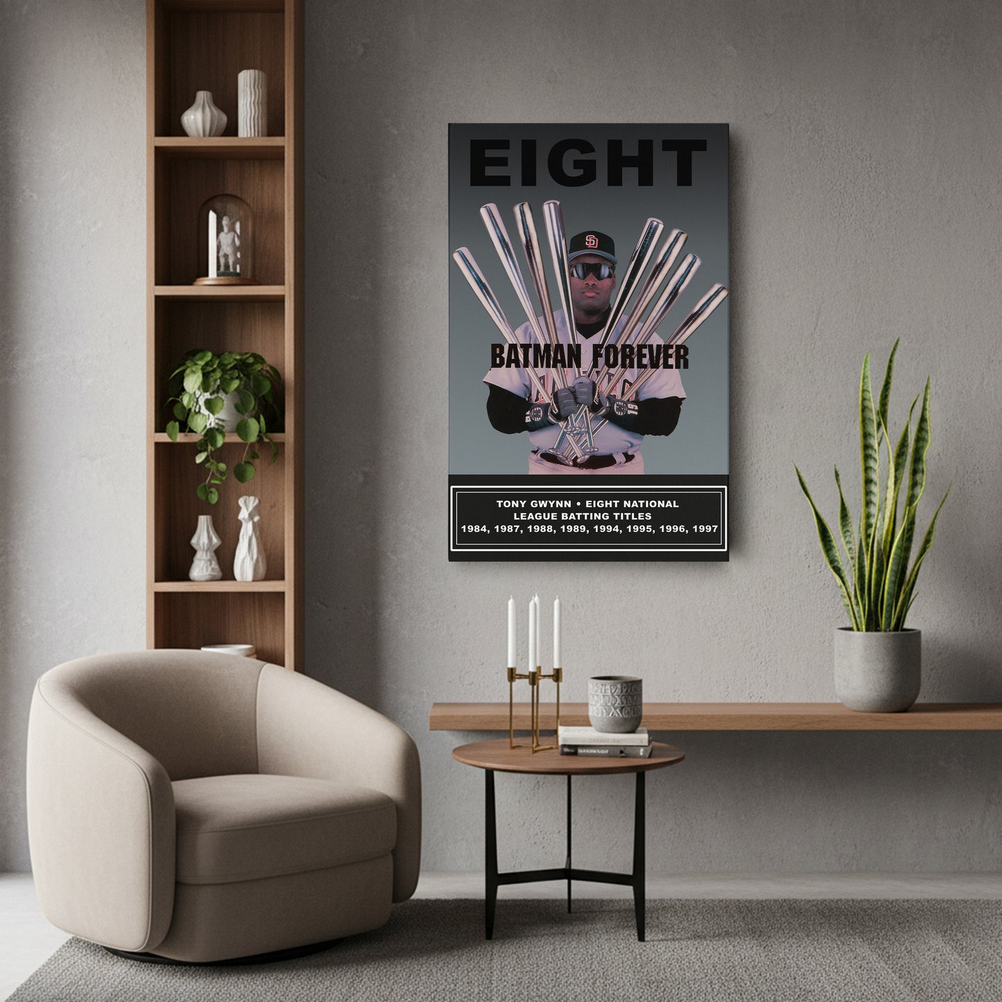 Tony Gwynn 8 N.L. Batting Titles Canvas Art - MLB Sports Home Decor