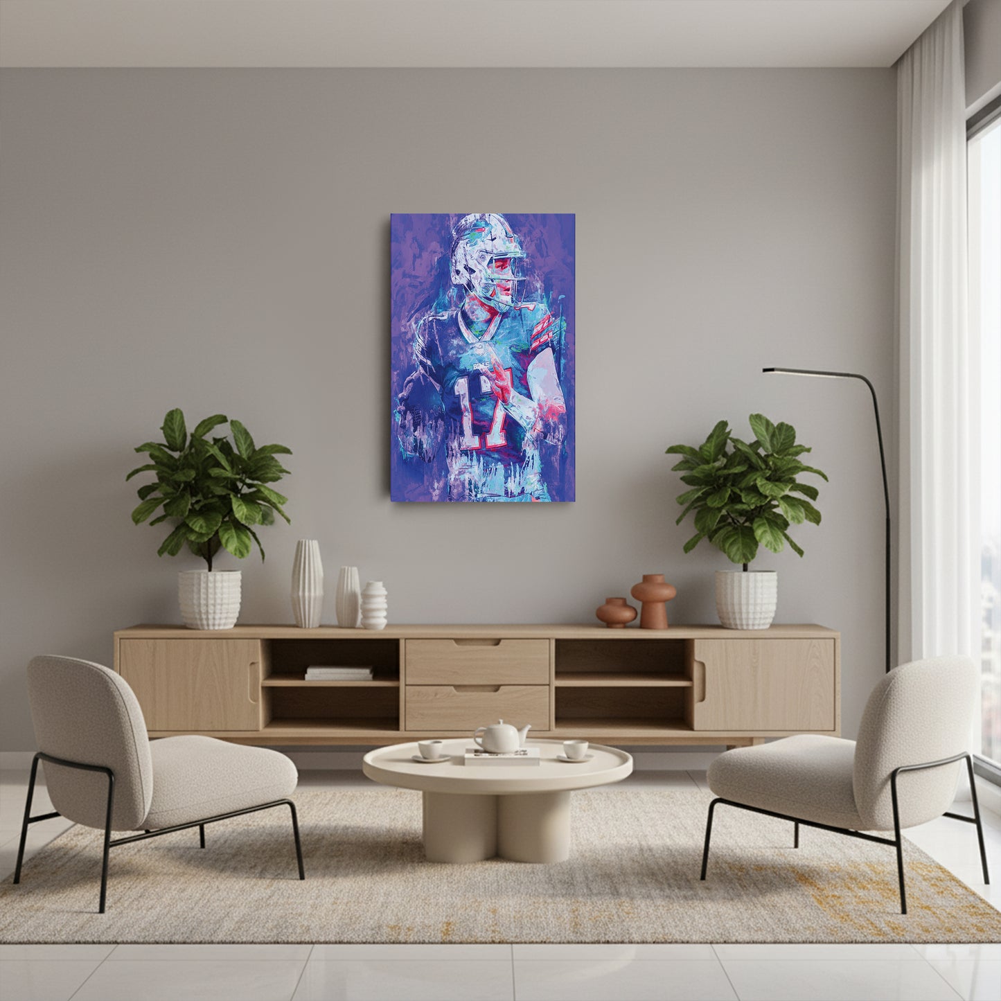 Josh Allen Buffalo Bills Canvas Wall Art – Football Quarterback Decor