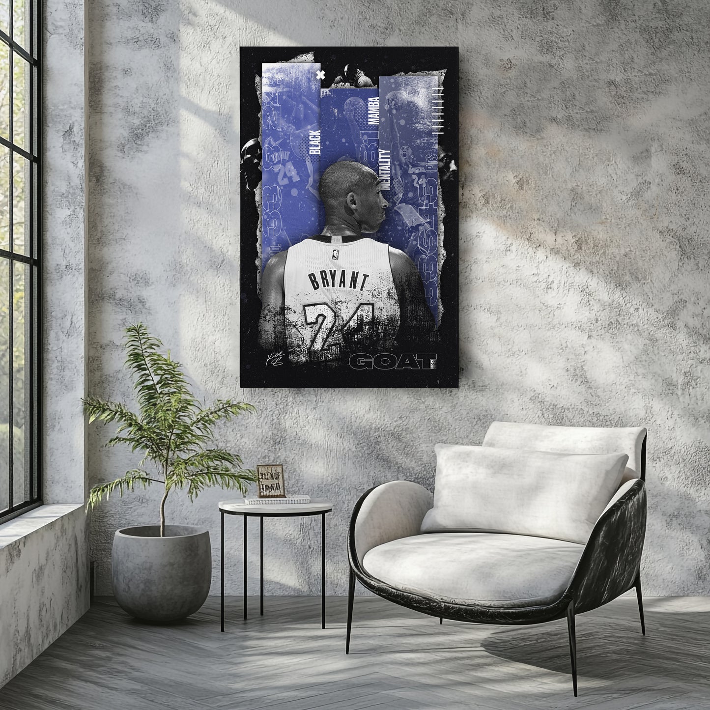 Black Mamba Mentality Kobe Bryant Canvas Art – Inspirational Wall Decor