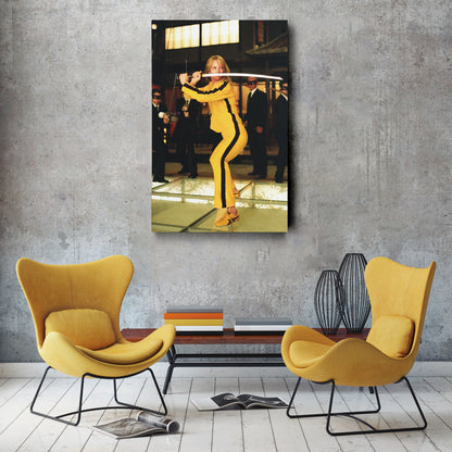 Kill Bill Uma Thurman Movie Scene Canvas Wall Art – Cinematic Action Poster