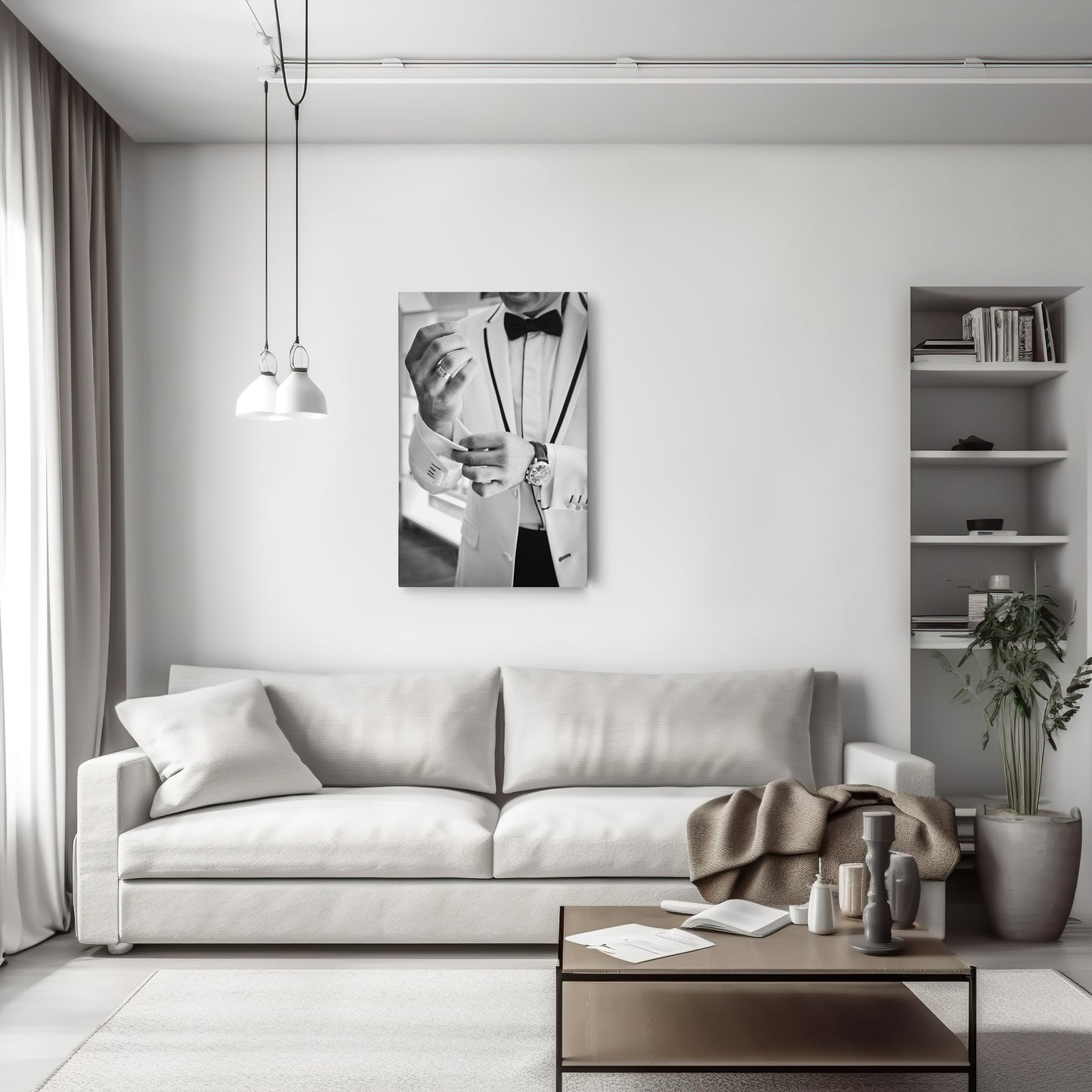 James Bond Black and White Movie Canvas Wall Art – Iconic Spy Print