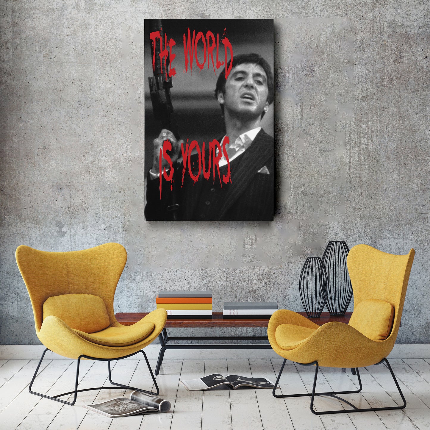 Scarface Tony Montana Quote Canvas Wall Art – Legendary Film Character Decor