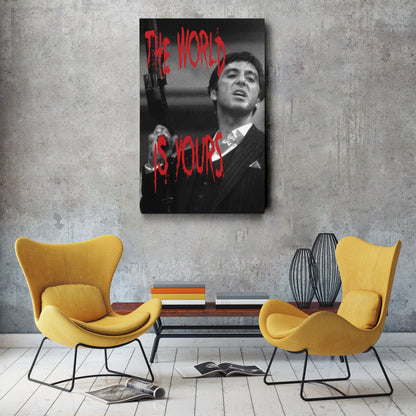 Scarface Tony Montana Quote Canvas Wall Art – Legendary Film Character Decor